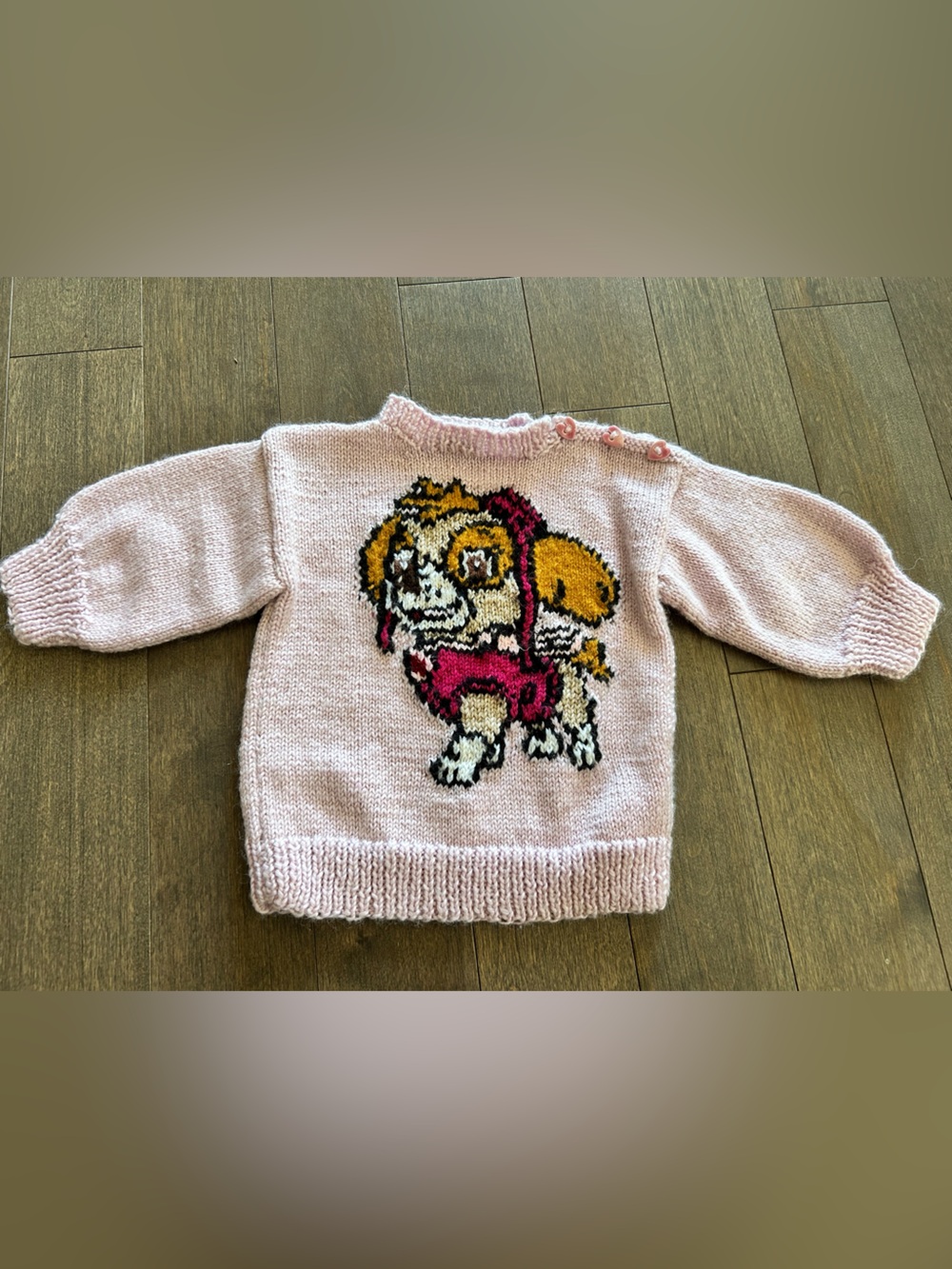 Hand-Knit Paw patrol skye sweater size 3T